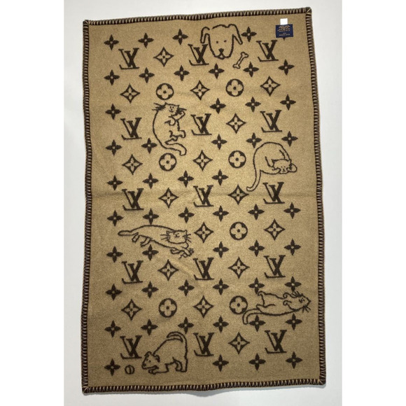 Louis Vuitton Catogram Blanket Lap Cashmere Grace Coddington Cats Throw Monogram - Picture 5 of 12